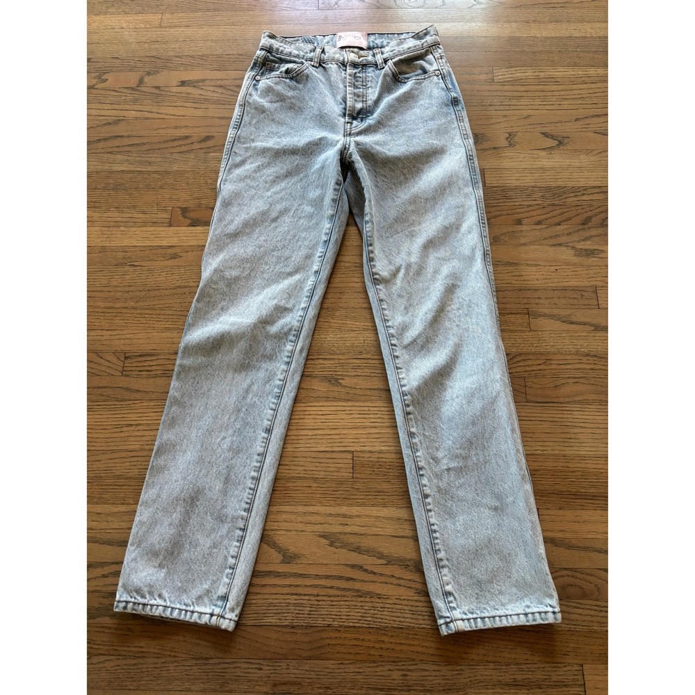 Revice Denim‎ High Rise Straight Leg Jeans Light Wash Button Fly Size 26